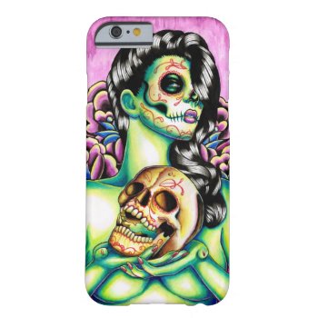 Memories Day Of The Dead Sugar Skull Girl Barely There Iphone 6 Case by NeverDieArt at Zazzle
