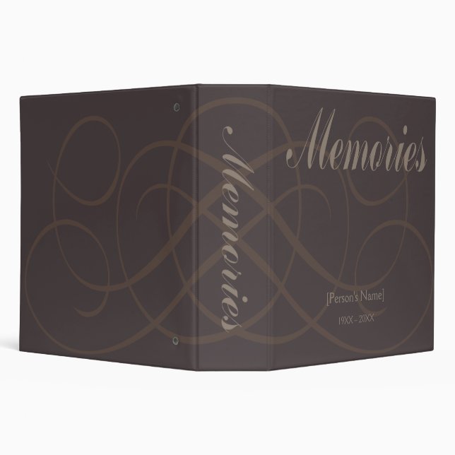 Memories elegant scroll memorial binder (Background)