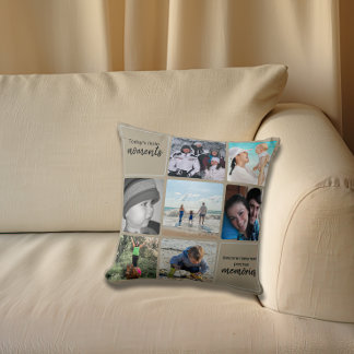 Memories Family Photo Collage Throw Pillow