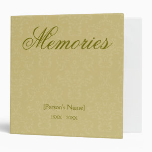 Memories gold damask memorial binder