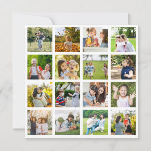 Memories in Motion: Customizable 16 Photo Collage Card