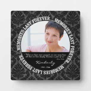 Memories Last Forever - Custom Photo/Name Plaque