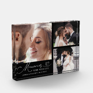 Memories Made with Love Black Wedding Photo Block