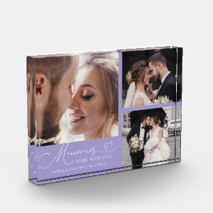 Memories Made with Love Lilac Wedding Photo Block