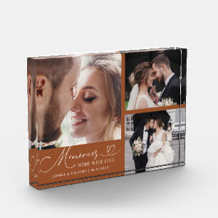 Memories Made with Love Terracotta Wedding Photo Block