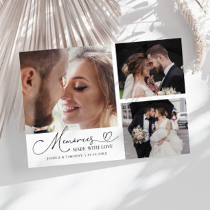 Memories Made With Love Wedding White Multi Photo Thank You Card