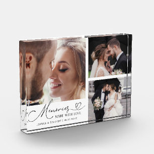Memories Made with Love White Wedding Photo Block