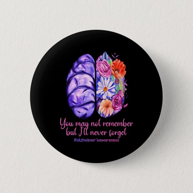 Memories Matter Alzheimer Purple  Alzheimer's Awar Button (Front)