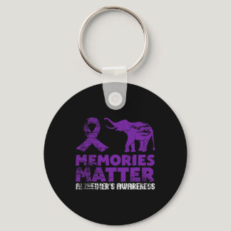 Memories Matter Alzheimer  - Purple Elephant 1 Keychain
