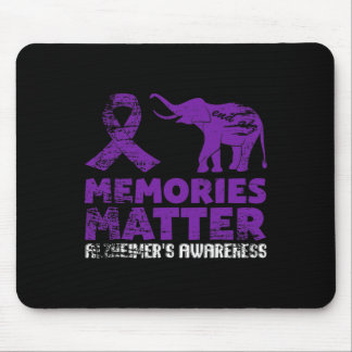 Memories Matter Alzheimer  - Purple Elephant 1 Mouse Pad