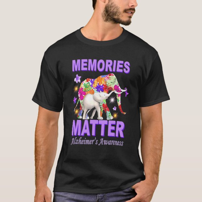 Memories Matter Alzheimer's Awareness Elephant T-Shirt (Front)
