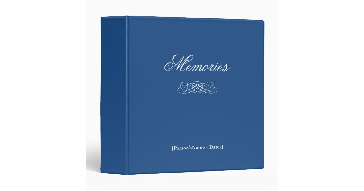 Memories Memorial Guest Book 3 Ring Binder Zazzle