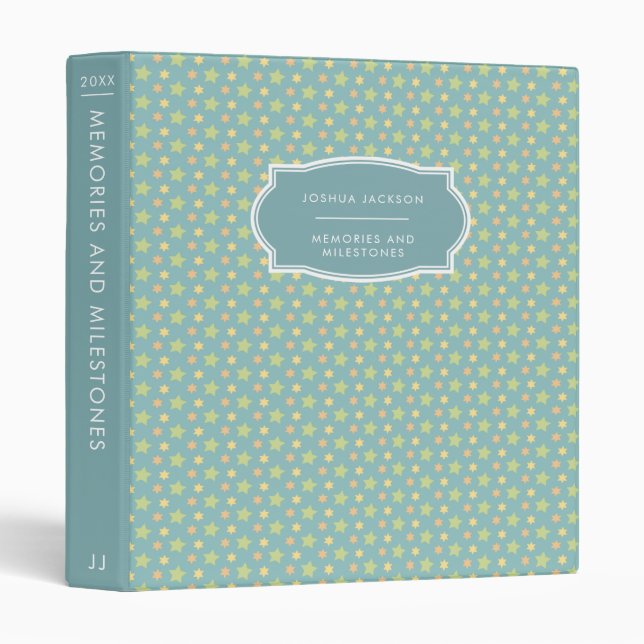 Memories & Milestones Baby Book Binder for Boys (Front/Spine)