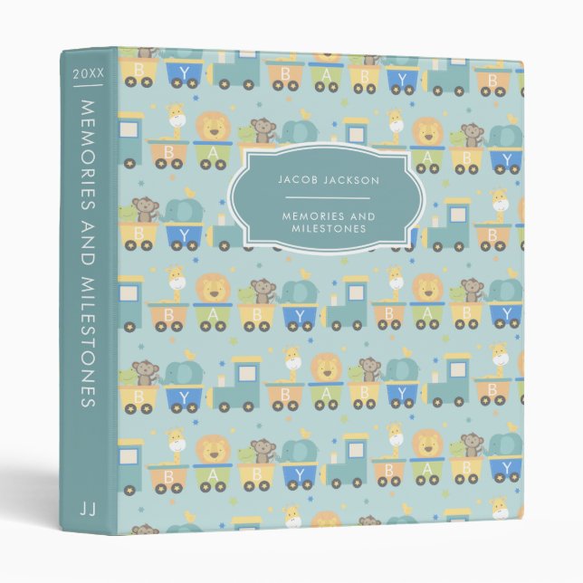 Memories & Milestones Baby Book Binder for Boys (Front/Spine)
