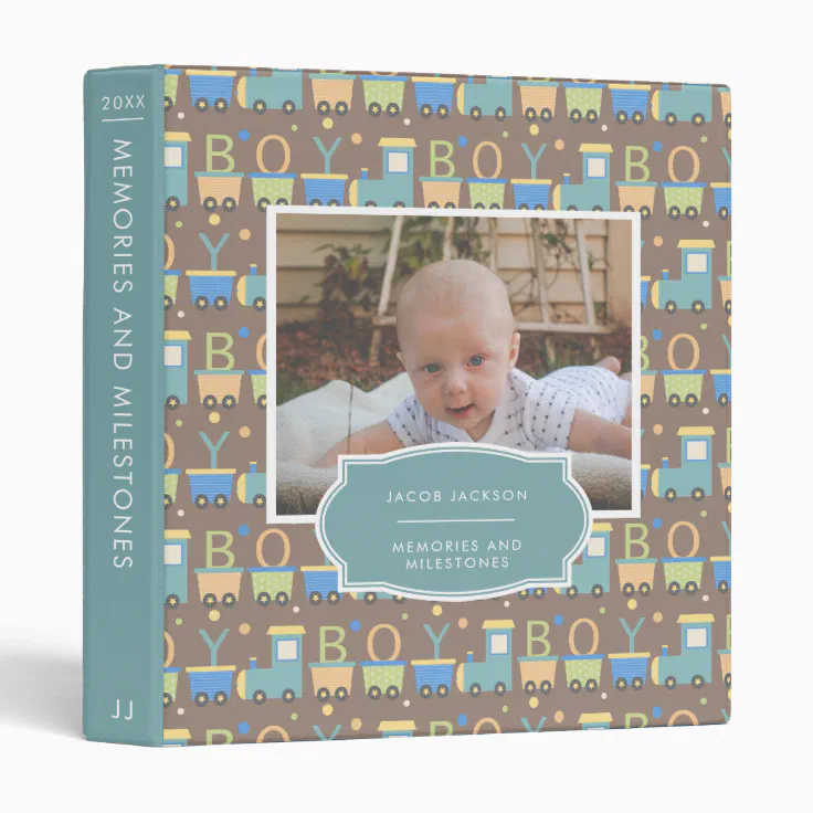 Memories & Milestones Baby Book Binder for Boys Zazzle