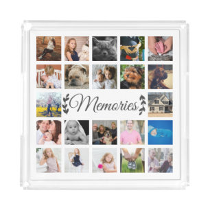 Memories Modern 22  Photo Collage Acrylic Tray