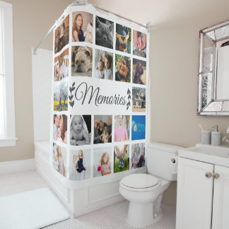 Memories Modern 22  Photo Collage Shower Curtain