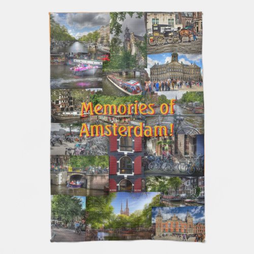 Memories of Amsterdam Photo Collage Towel