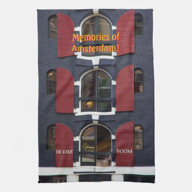 Memories of Amsterdam, The Oak Tree, De Eiken Boom Towel (Vertical)