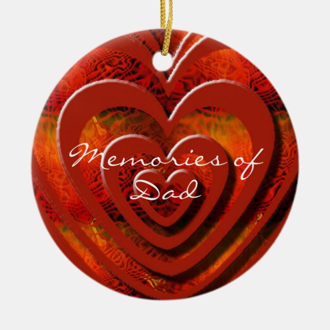 Memories of Dad, Personalize Ceramic Ornament (Front)