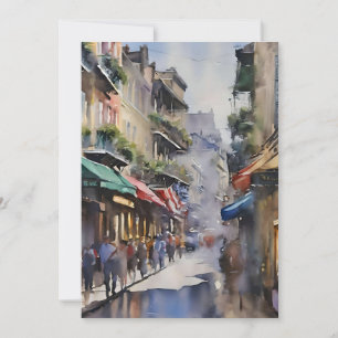 Memories of New Orleans - Bourbon Street B Holiday Card