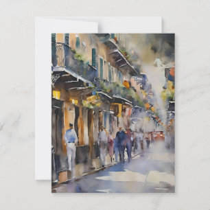 Memories of New Orleans - Bourbon Street E Holiday Card