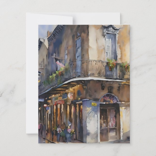 Memories of New Orleans - Bourbon Street H Holiday Card (Front)