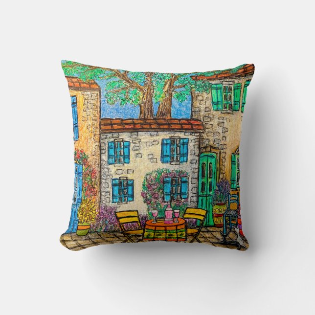 Memories of Provence Throw Pillow (Front)