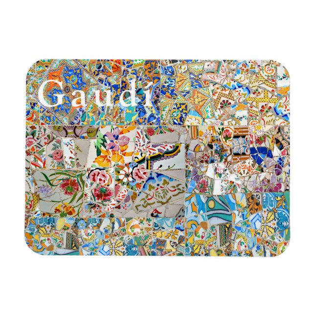 Memories. Park Güell. Great Mosaic. Part 1. Magnet (Horizontal)
