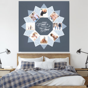 Memories Photo Collage Dusty Blue ID1016 Canvas Print