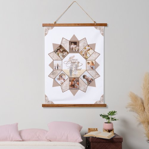 Memories Photo Collage Earth Tones ID1016 Hanging Tapestry