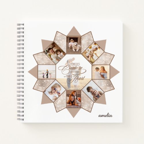 Memories Photo Collage Earth Tones ID1016 Notebook