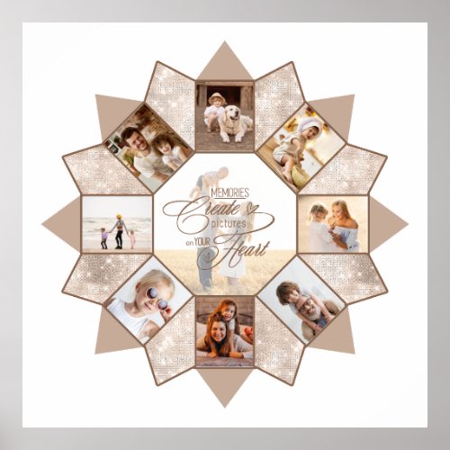 Memories Photo Collage Earth Tones ID1016 Poster
