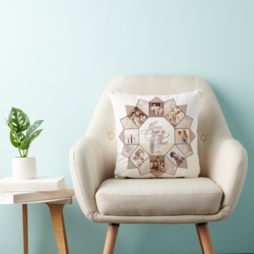 Memories Photo Collage Earth Tones ID1016 Throw Pillow