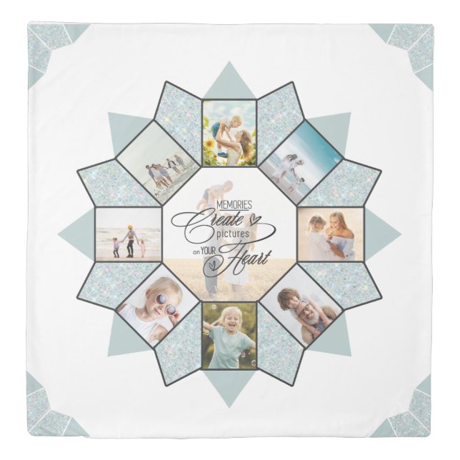 Memories Photo Collage Sea Glass ID1016 Duvet Cover (Front)