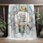 Memories Photo Collage Sea Glass ID1016 Fleece Blanket<br><div class="desc">Give the gift of memories to any family member or friend with this awesome photo collage fleece blanket. Add nine of your favorite photos to this unique design that features a quilt-style geometric pattern in shades of sea glass green on the background color of your choice. 'Memories Create pictures on...</div>