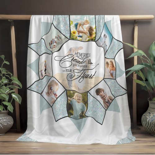 Memories Photo Collage Sea Glass ID1016 Fleece Blanket