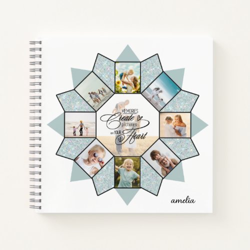 Memories Photo Collage Sea Glass ID1016 Notebook