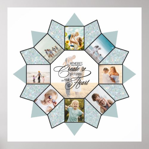 Memories Photo Collage Sea Glass ID1016 Poster