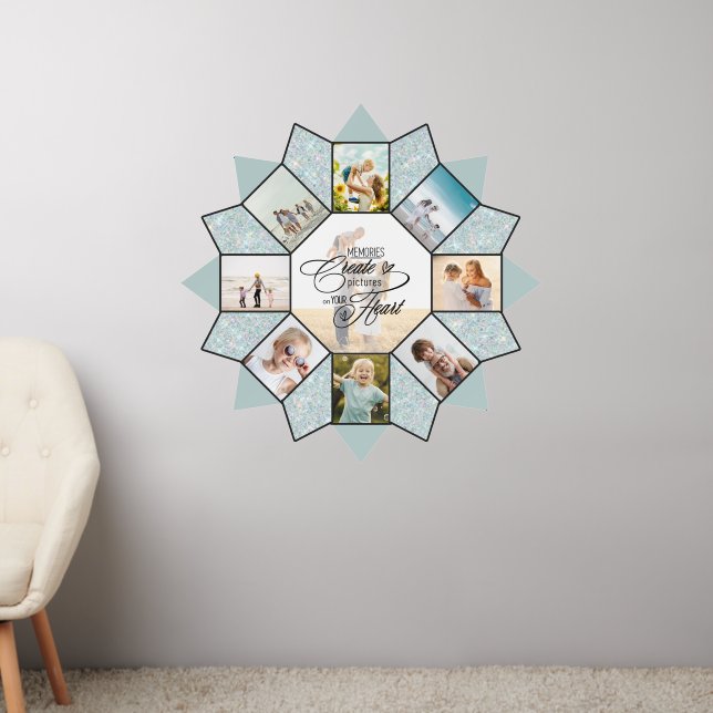 Memories Photo Collage Sea Glass ID1016 Wall Decal (Living Room 2)