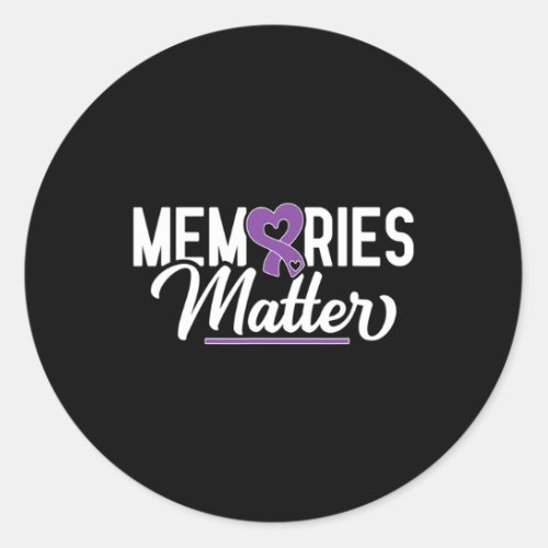 Memories Problem Purple Ribbon Dementia Warrior  Classic Round Sticker