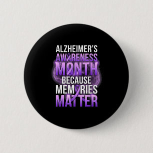 Memories purple ribbon alzheimer’s awareness month button