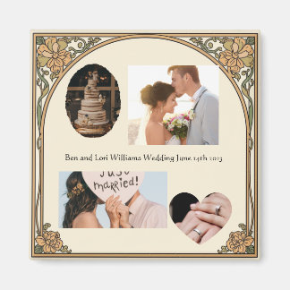Memory Anchor Four Photo Text Wedding Arch Magnet