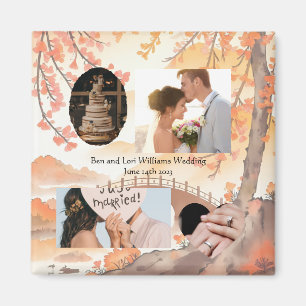 Memory Anchor Photo Text Wedding Bridge Magnet