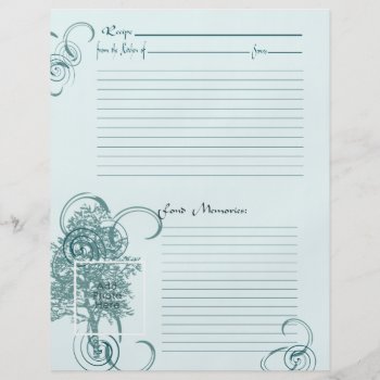 Memory And Recipe Page by sheezl80 at Zazzle
