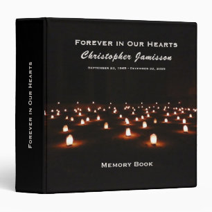 Memory Book Field of Candles Forever in our Hearts 3 Ring Binder