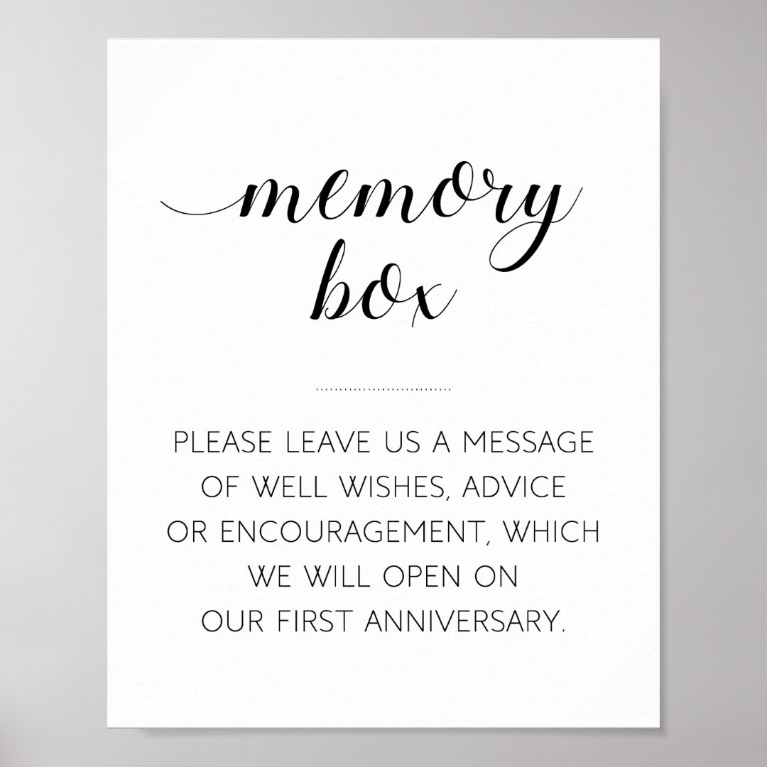 Memory Box Elegant Wedding Guest Book Sign Zazzle