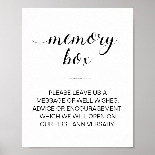 Memory Box Guest Book Leave Message Wedding Sign