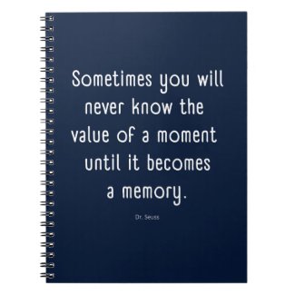 Memory Dr. Seuss Quote Navy Blue Journal Notebook