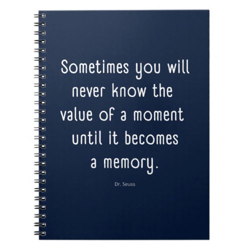 Memory Dr Seuss Quote Navy Blue Journal Notebook
